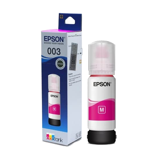 Epson 003 65ml Ink Bottle (Magenta);Compatible with :L3110 /L3101/ L3150 / L4150 / L4160 / L6160 / L6170 / L6190 Printer Models